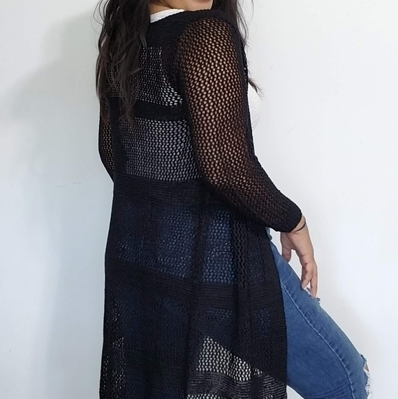 GOOD VIBES BLACK STRIPE CARDIGAN - Picture 13 of 15